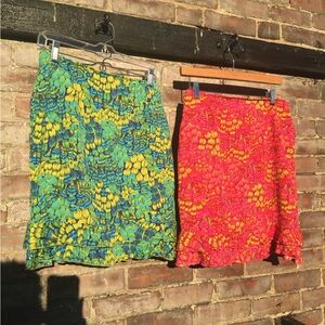 Two (2) Vibrant Floral Knee Length Skirts 8 by Taiga
